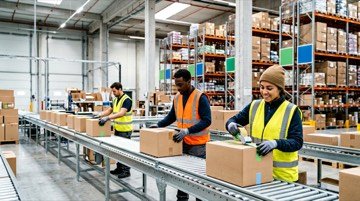 Упаковка товаров на складе